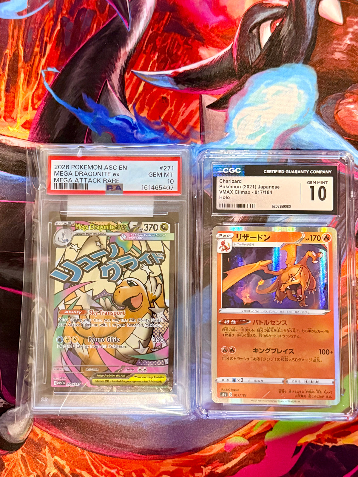 PSA 10 SLAB DRAGONITE/CHARIZARD CGC